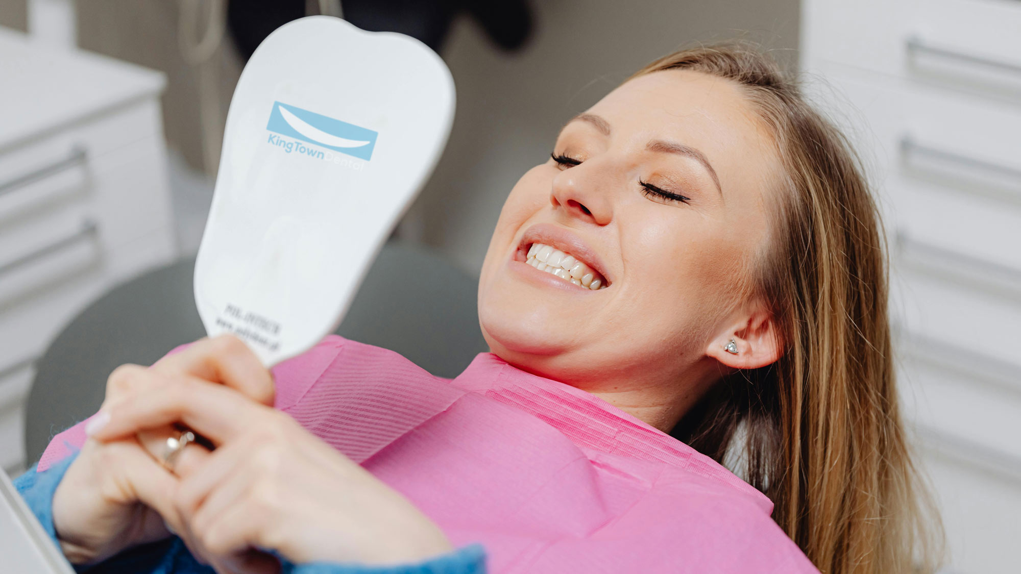 Patient receiving dental treatments