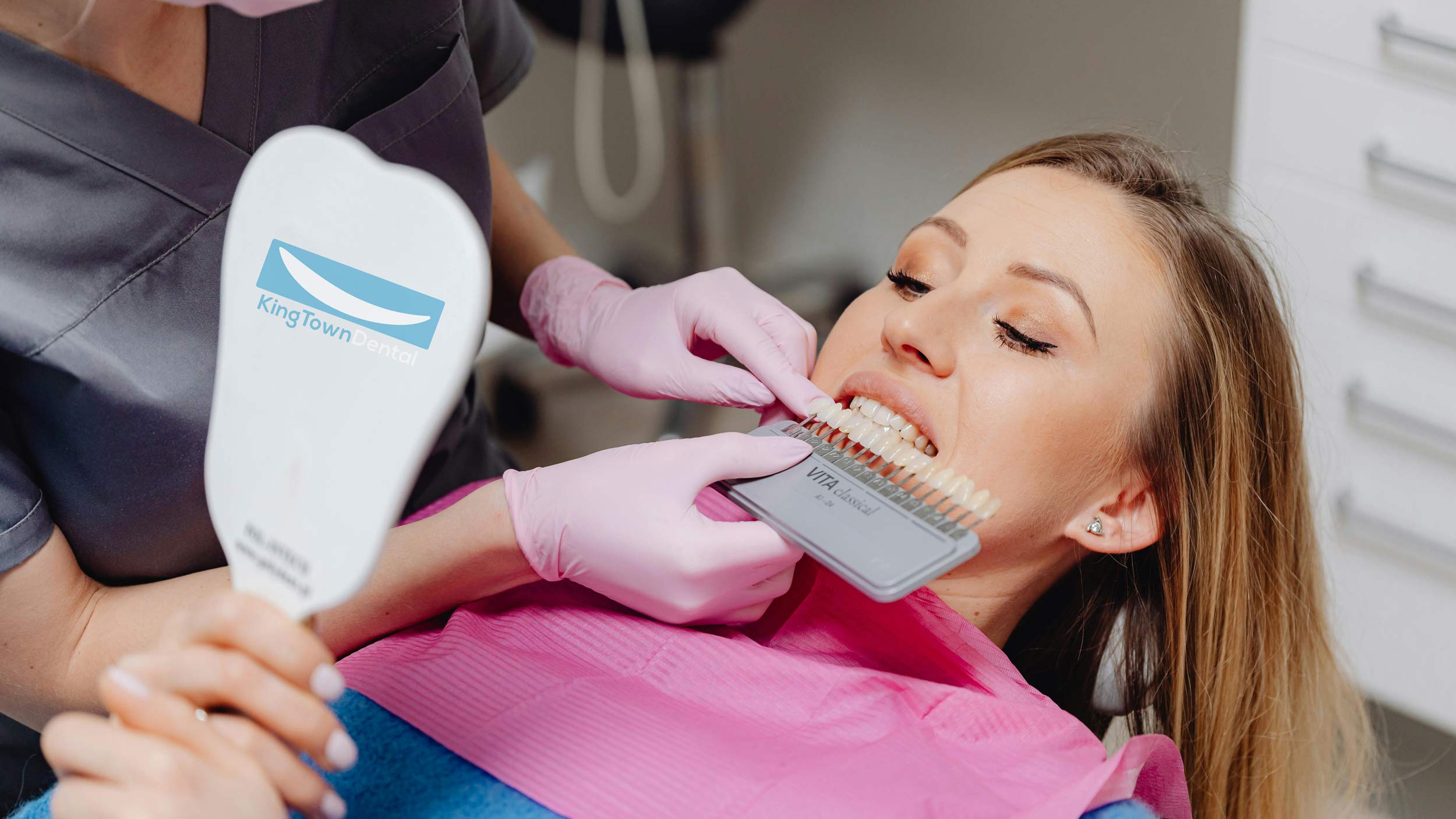 Patient receiving dental treatments